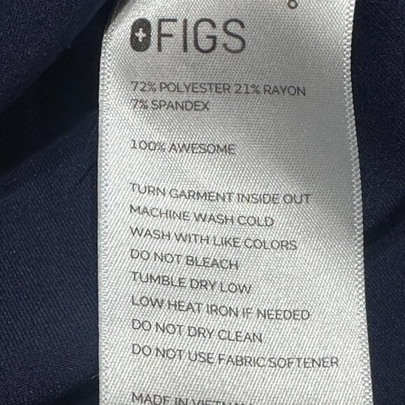 FIGS Leon Three Pocket Scrub Top Navy Medium Healthcare Medical Hospital Nurse - Picture 5 of 6